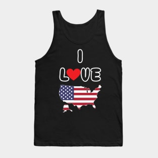 4th Of July: I Love USA Shirt Tank Top